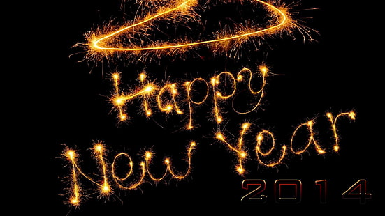 Fuochi d'artificio di felice anno nuovo 2014, felice, nuovo, anno 2014, fuochi d'artificio, Sfondo HD HD wallpaper