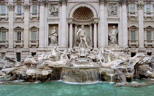 Monuments, Trevi Fountain, HD wallpaper HD wallpaper
