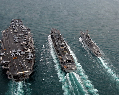 portaerei nera, marina degli Stati Uniti, portaerei, cacciatorpediniere, militare, veicolo, Sfondo HD HD wallpaper