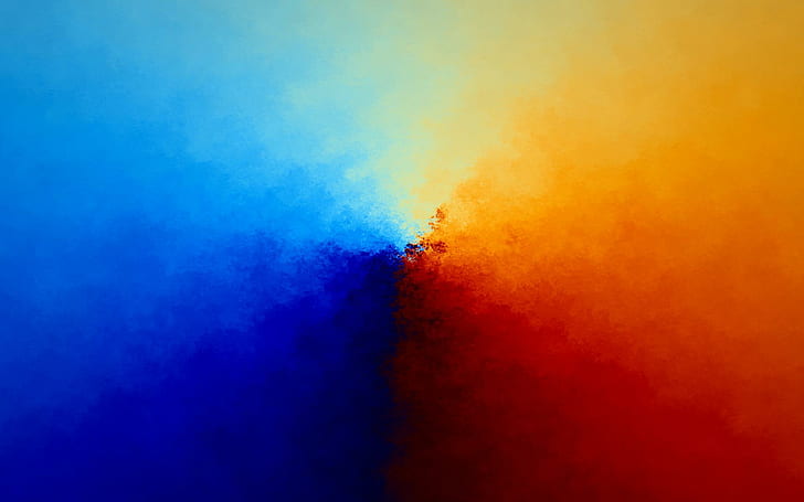 Campuran Warna, wallpaper oranye-biru-dan-oranye, oranye, buram, warna, 3d dan abstrak, Wallpaper HD