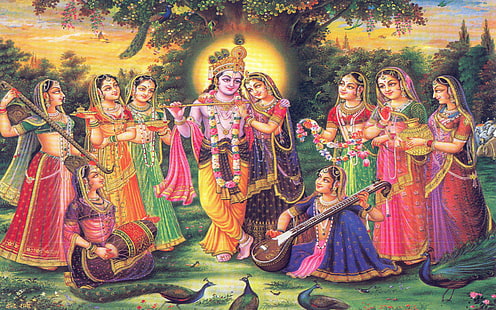 Shree Krishna, krishna, hindu, hinduism, religion, 1920x1200k, HD wallpaper HD wallpaper