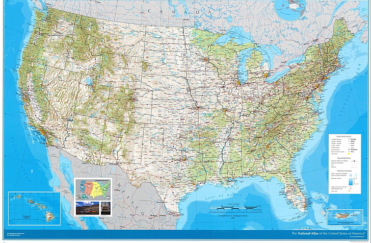 Разни, карта, САЩ, карта на Съединените американски щати, карта на САЩ, HD тапет