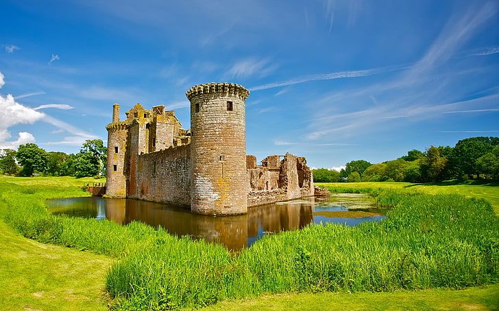 замък, замък Caerlaverock, Шотландия, HD тапет