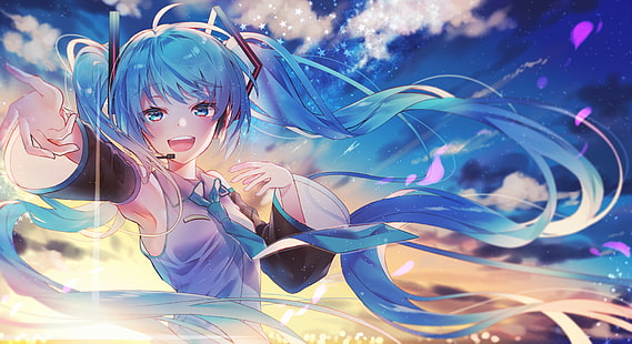 Anime, Anime Girls, Vocaloid, Hatsune Miku, Himmel, HD-Hintergrundbild HD wallpaper