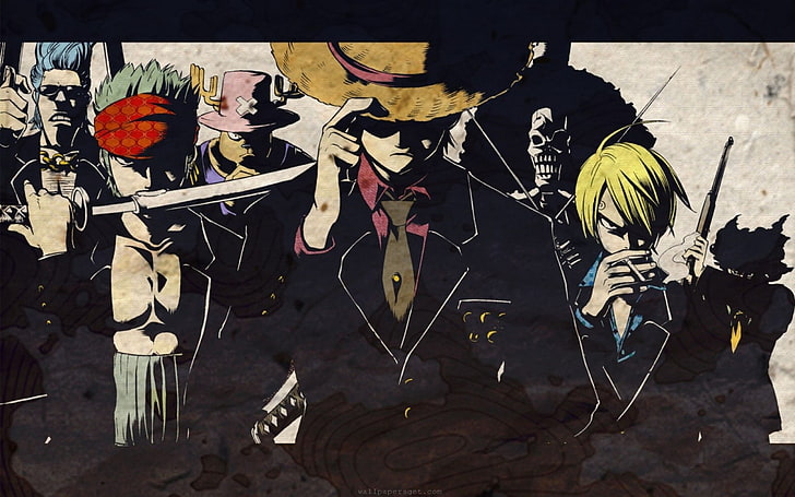 Wallpaper One Piece, One Piece, Monyet D. Luffy, Sanji, Roronoa Zoro, Usopp, Tony Tony Chopper, Wallpaper HD