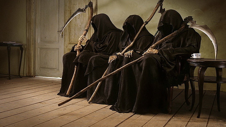 tre mietitori tristi, Dark, Grim Reaper, Sfondo HD