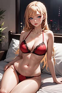  anime girls, bikini, HD wallpaper HD wallpaper