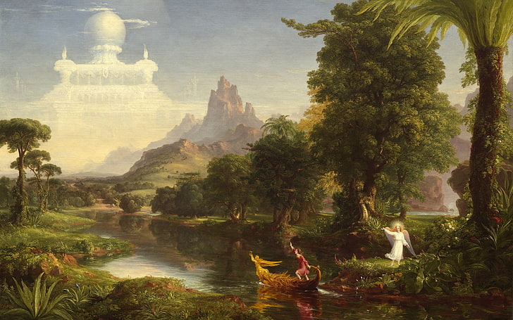 Thomas Cole, The Voyage of Life: Remaja, melukis, seni klasik, Wallpaper HD
