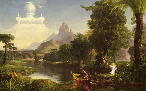 Thomas Cole, The Voyage of Life: Remaja, melukis, seni klasik, Wallpaper HD HD wallpaper