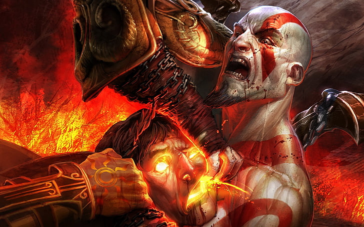 God of War Kratos wallpaper, God of War, Kratos, video games, God of War III, HD wallpaper