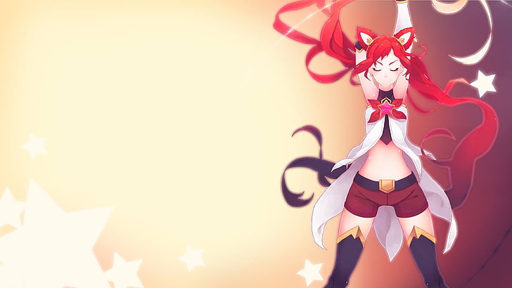 red haired female anime character illustration, Summoner's Rift, Jinx (League of Legends), Star Guardian, League of Legends, HD wallpaper