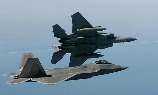 F15 Eagle, F22-Raptor, samoloty, samoloty wojskowe, wojsko, pojazd, Tapety HD HD wallpaper