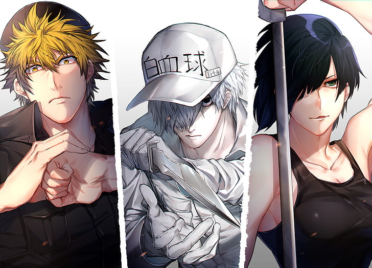 Anime, Cells at Work!, Killer T (Cells at Work!), Natural Killer (Cells at Work!), U-1146 (Cells At Work!), HD wallpaper