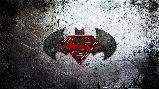 Цифрови тапети с логото на Батман и Супермен, филми, Батман срещу Супермен: Зората на справедливостта, HD тапет HD wallpaper