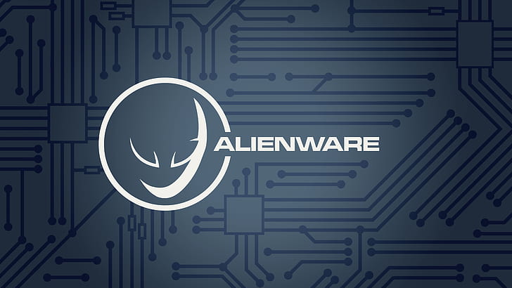 Alienware, simple, pattern, logo, minimalism, tech, computer, Dell, video games, HD wallpaper