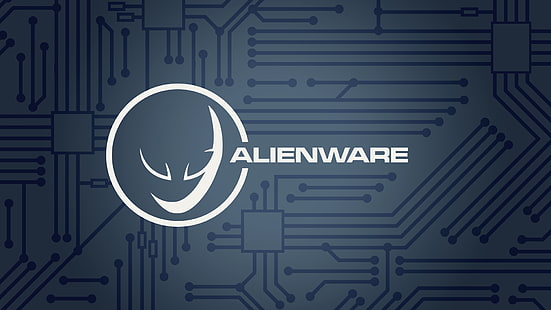 Alienware, enkelt, mönster, logotyp, minimalism, tech, dator, Dell, videospel, HD tapet HD wallpaper
