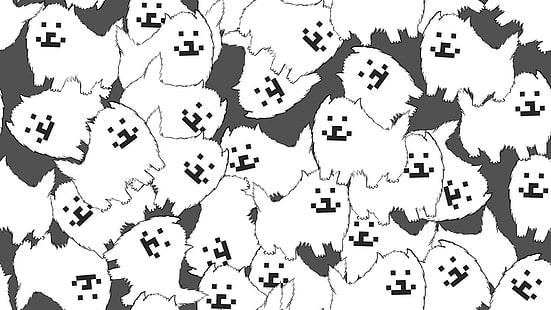 papier peint imprimé chien, papier peint blanc imprimé chien, Undertale, Fond d'écran HD HD wallpaper