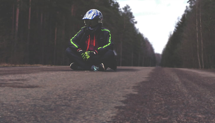 Einsamkeit, Straße, Motorradfahrer, HD-Hintergrundbild