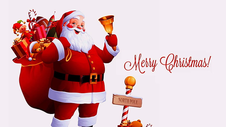 ほほほ、クリスマス、メリークリスマス、サンタクロース、クリスマス、お祝い、 HDデスクトップの壁紙