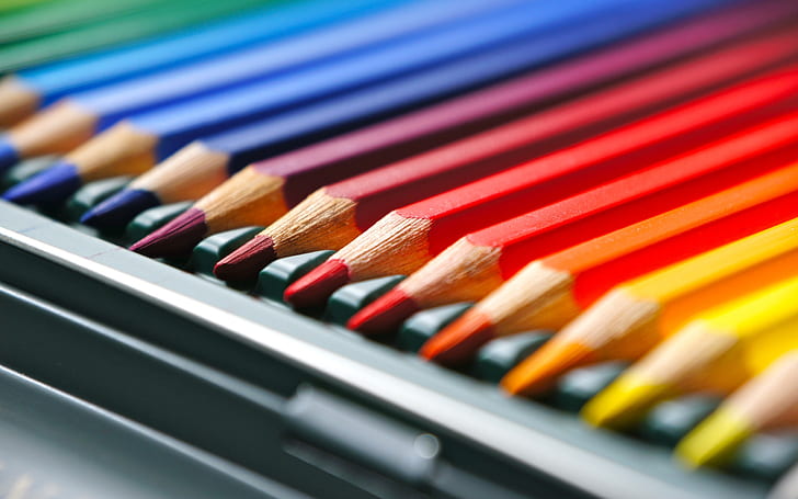 크레용, 여러 가지 색연필, 색채, 무승부, 연필, HD 배경 화면