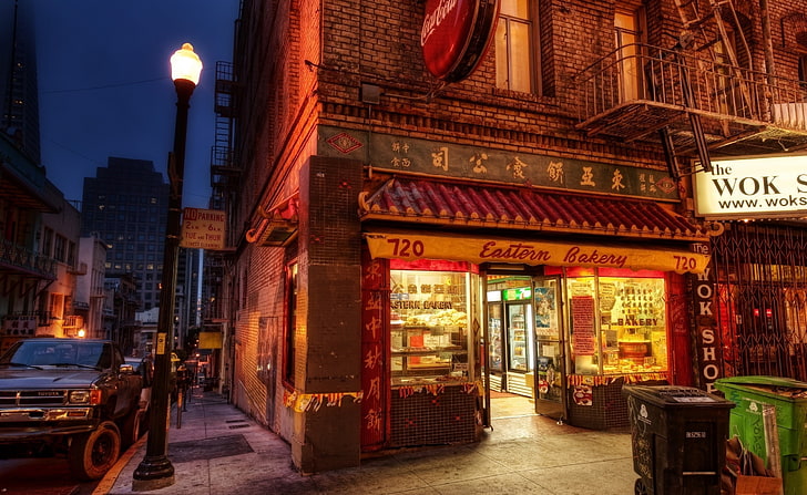 Shop In Chinatown, brown concrete building, United States, New York, Chinatown, Shop, HD wallpaper