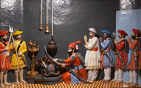 free download | Shivaji Maharaj, seven men ceramic figurines, statue,  religion, HD wallpaper | Wallpaperbetter