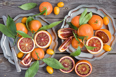 lot de fruits orange, kumquats, pamplemousses, mandarines, agrumes, Fond d'écran HD HD wallpaper