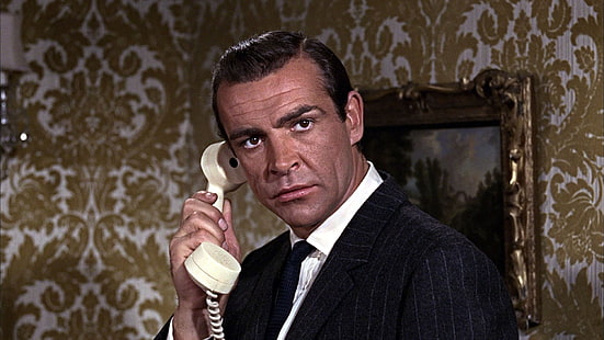 camicia da uomo in bianco e nero, James Bond, Sean Connery, film, Sfondo HD HD wallpaper