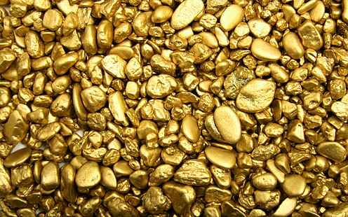 Ouro, pedras, lingotes, seixos, HD papel de parede HD wallpaper