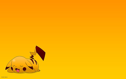 Pokemon желтый Пикачу простой фон желтый фон Аниме Pokemon HD Art, покемон, желтый, HD обои HD wallpaper