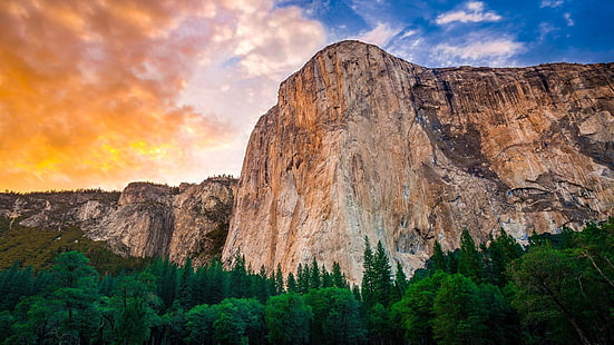 el capitan, berg, Yosemite National Park, National Park, Yosemite Valley, klippformation, sten, klippa, Kalifornien, USA, USA, HD tapet HD wallpaper