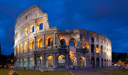Colosseum, Rom, der Himmel, der Abend, Rom, Colosseum, Italien, HD-Hintergrundbild HD wallpaper