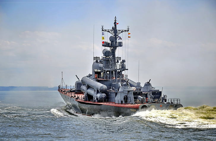 Navios de guerra, Marinha russa, Destruidor de mísseis guiados, HD papel de parede