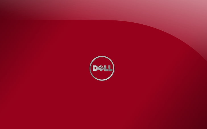 Logo Dell, Wallpaper logo Dell, Komputer, Dell, merah, logo, komputer, latar belakang, Wallpaper HD