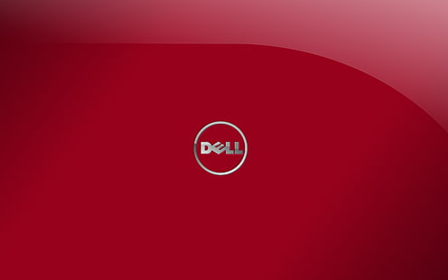 Лого на Dell, тапет за лого на Dell, Компютри, Dell, червено, лого, компютър, фон, HD тапет HD wallpaper