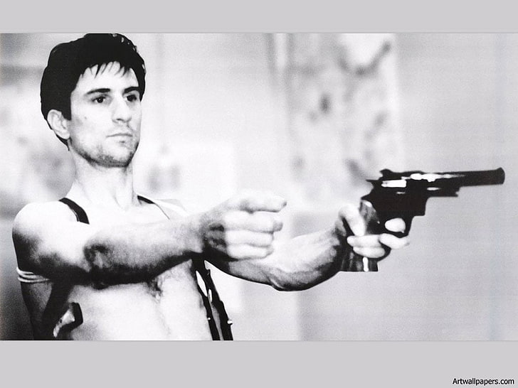 foto in scala di grigi dell'uomo che tiene la pistola revolver carta da parati, uomini, figo, lotta, pistola, Sfondo HD