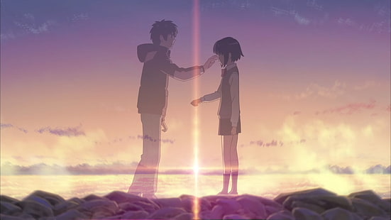 Your Name 애니메이션 벽지, Anime, Your Name., Kimi No Na Wa., Mitsuha Miyamizu, Taki Tachibana, HD 배경 화면 HD wallpaper