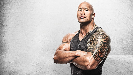 Bodybuilder, Dwayne Johnson, Tätowierungen, 5K, The Rock, HD-Hintergrundbild HD wallpaper