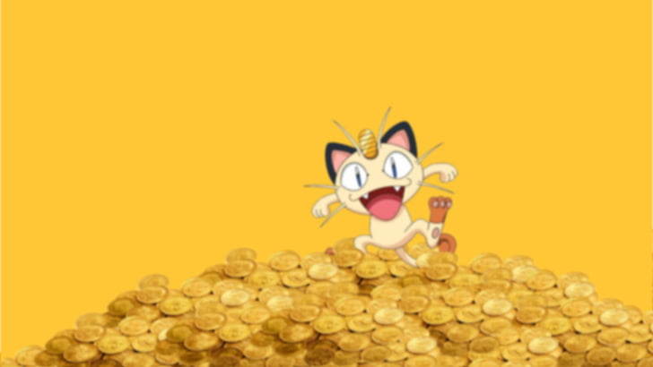 монеты, мяу, деньги, покемон, HD обои