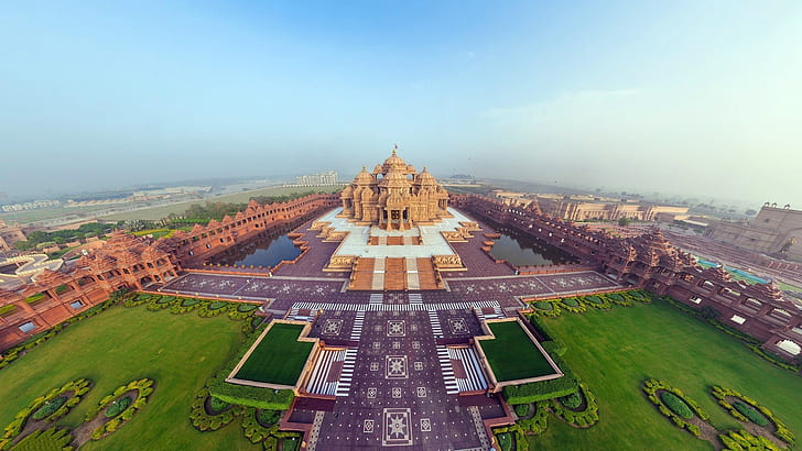 India, Akshardham Temple, Beautiful, HD wallpaper