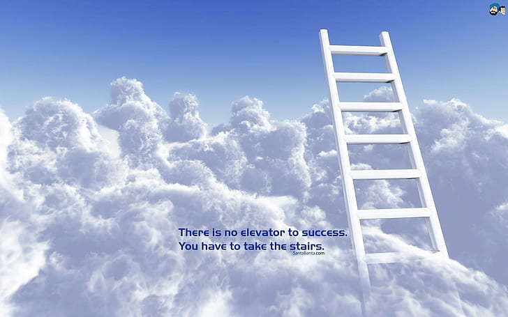 Motivational, motivational, stairs, clouds, 3d and abstract, HD wallpaper