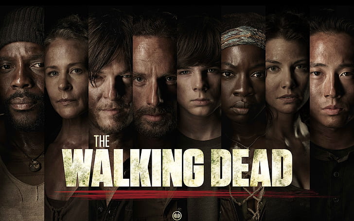 The Walking Dead, ilustração de The Walking Dead, The Walking Dead, Rick, Carl, Daryl, Michon, Glenn, Maggie, Carol, Tyreese, HD papel de parede