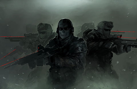 aplikacja do gry tapeta cyfrowa, żołnierze, duch, Activision, Infinity Ward, Call of Duty: Modern Warfare 2, Tapety HD HD wallpaper