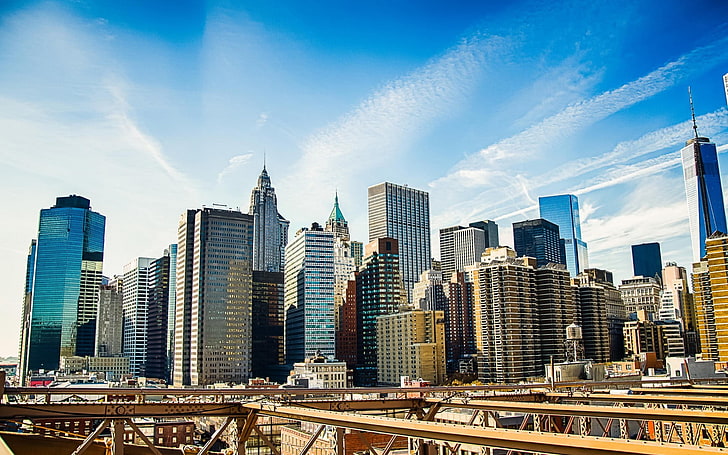 berbagai macam bangunan, lanskap kota, gedung pencakar langit, Kota New York, Wallpaper HD