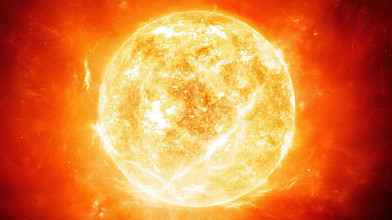 ดวงอาทิตย์, ดาว, วัตถุดาราศาสตร์, เผาไหม้, สีส้ม, จักรวาล, นอกโลก, การเผาไหม้, อวกาศ, วอลล์เปเปอร์ HD HD wallpaper