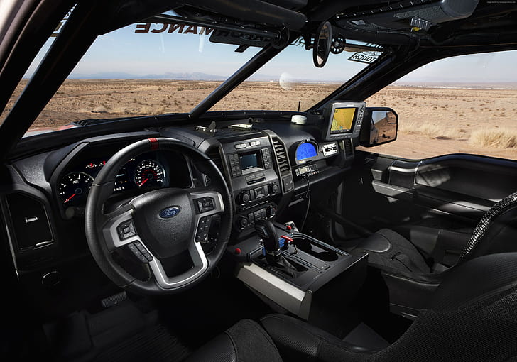 Ford F-150 Raptor, interior, Race Truck, Fondo de pantalla HD