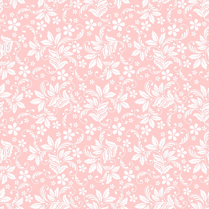 tekstur, latar belakang merah muda, ornamen bunga, mulus, Wallpaper HD