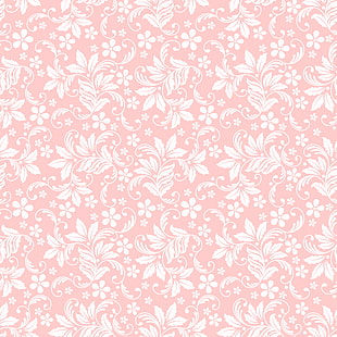 текстура, розовый фон, растительный орнамент, бесшовные, HD обои HD wallpaper
