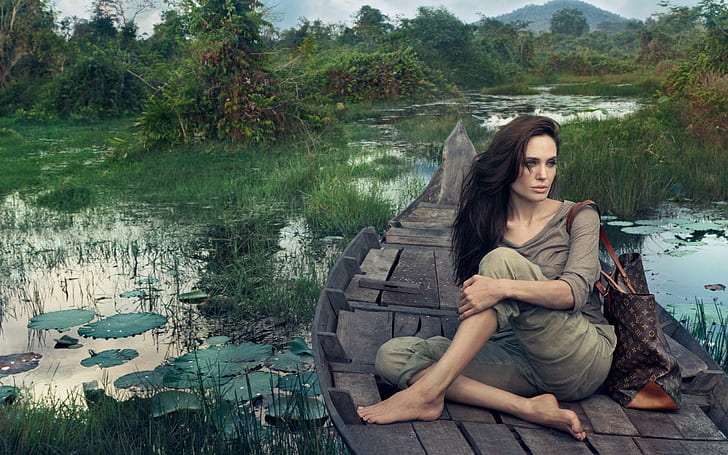 Angelina Jolie Moda, attrice bellissima, attrice hollywoodiana, celebrità, splendida, Sfondo HD