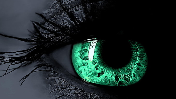 العين ، العيون ، الأسود ، الأخضر ، الدائرة ، الحياة، خلفية HD